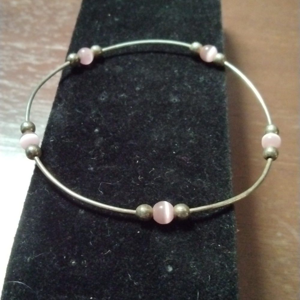 Silver and Pink Bangle